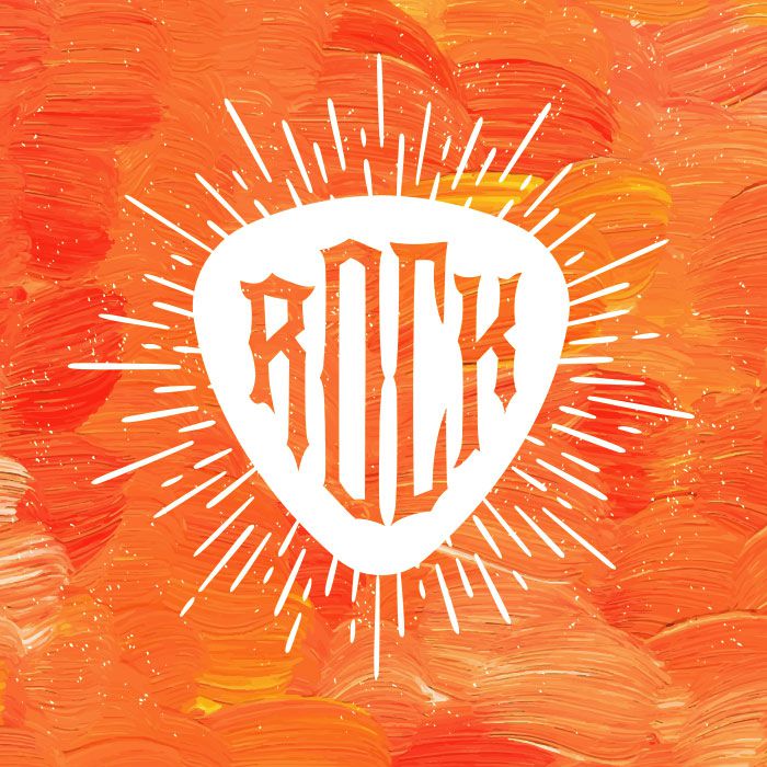 Orange rock artwork